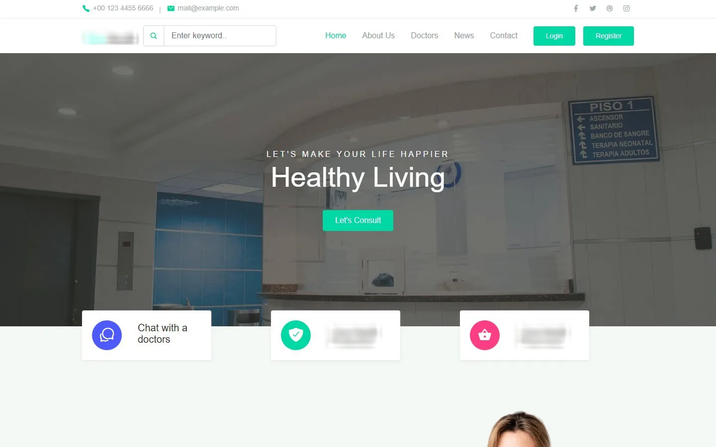 Hospital Management System — live site screenshot