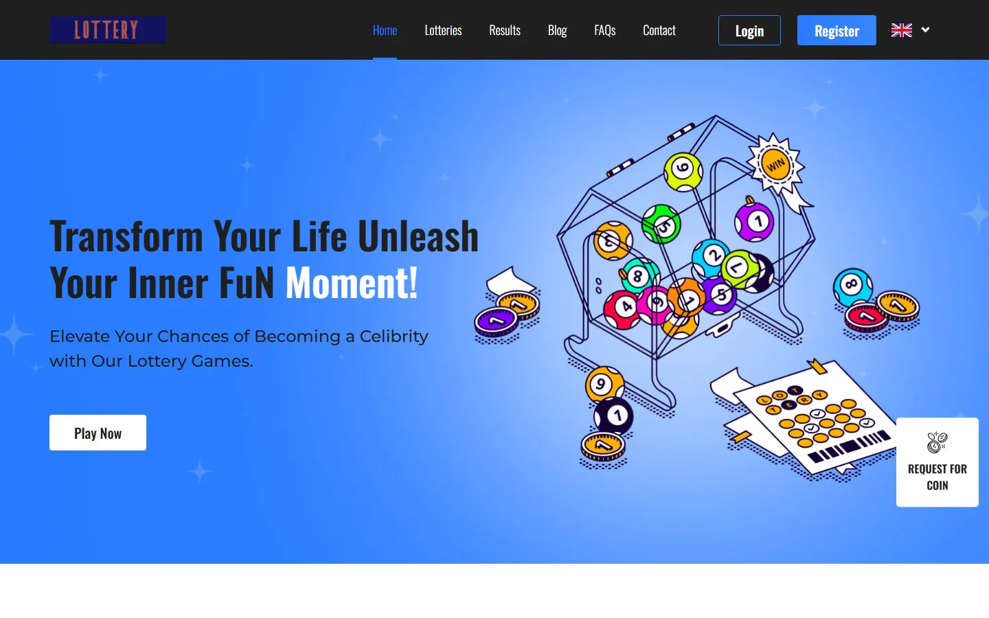 Draws & Rewards Platform — live site screenshot